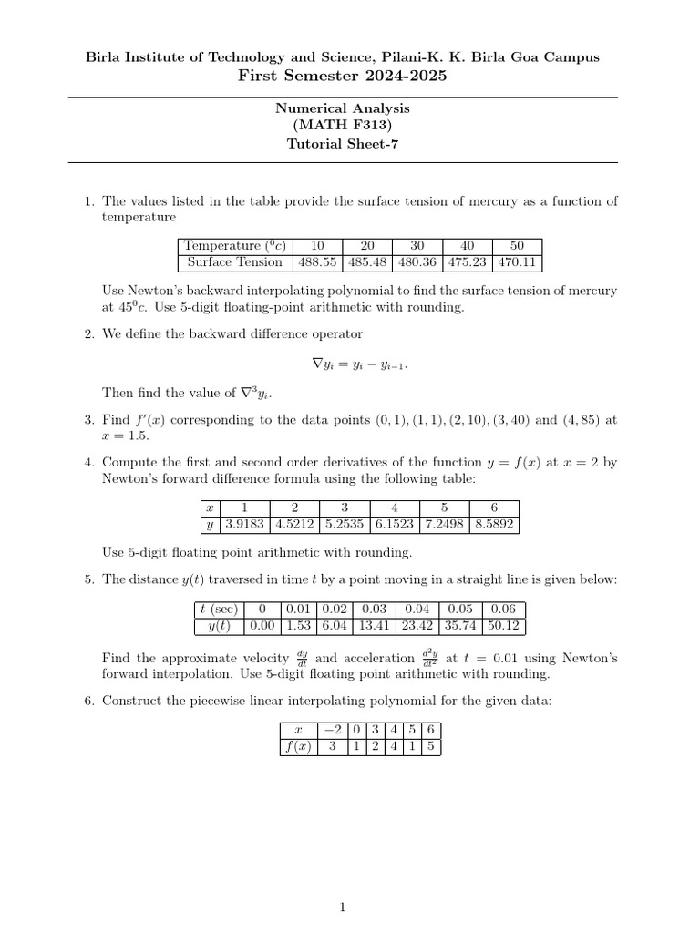Tutorial Sheet7 | PDF
