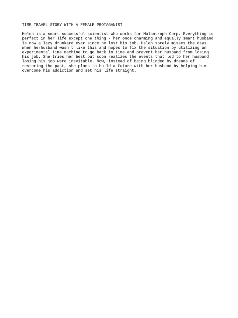 Story idea 1 the one with time travel pdf wellness