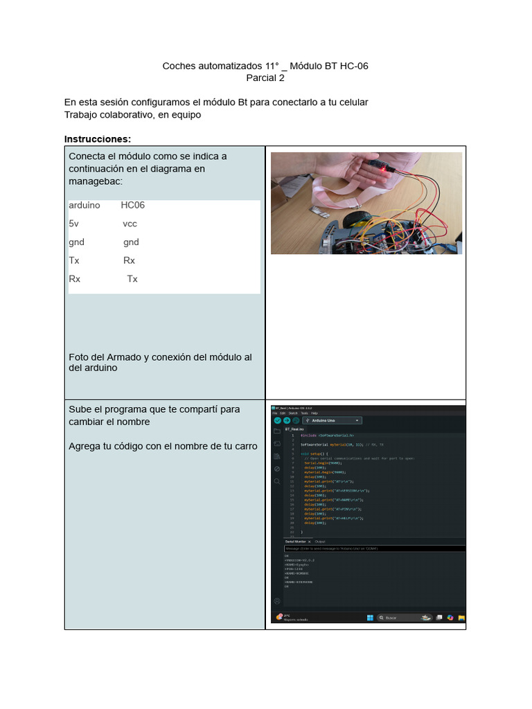Configuración del Módulo BT HC-06 | PDF