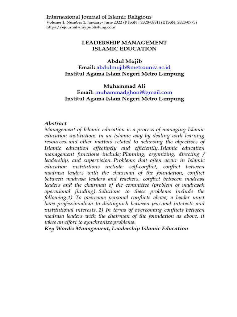 Islamic Education Management Strategies | PDF | Ulama | Revelation