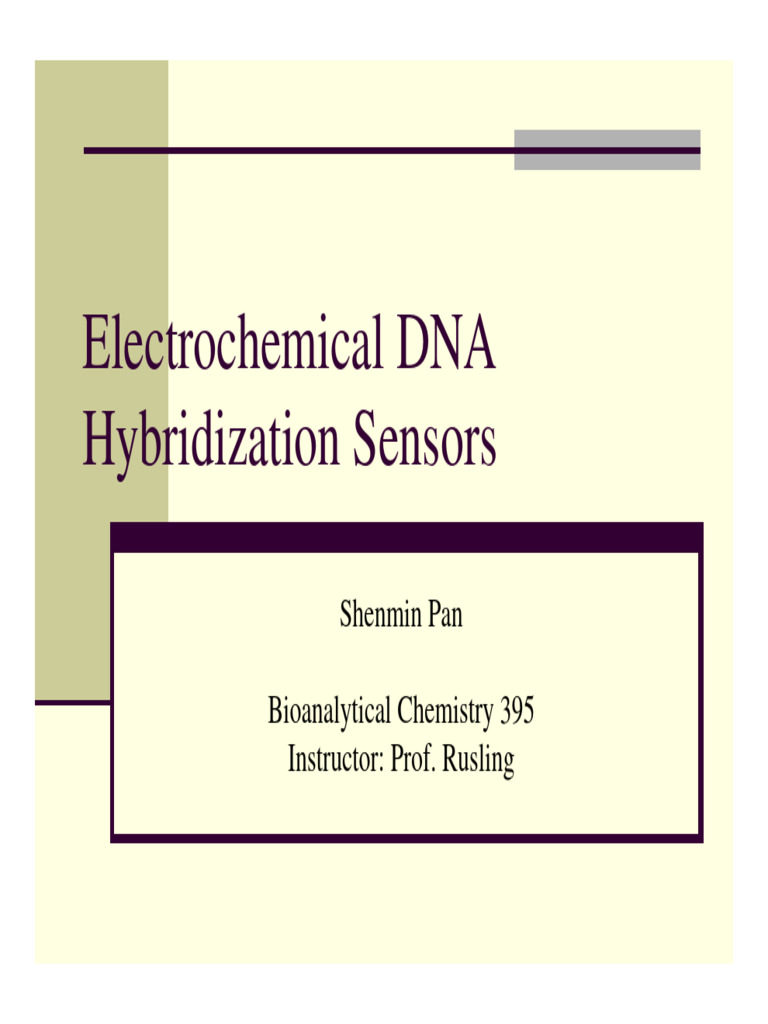 Electrochemical DNA | PDF | Biosensor | Sensor