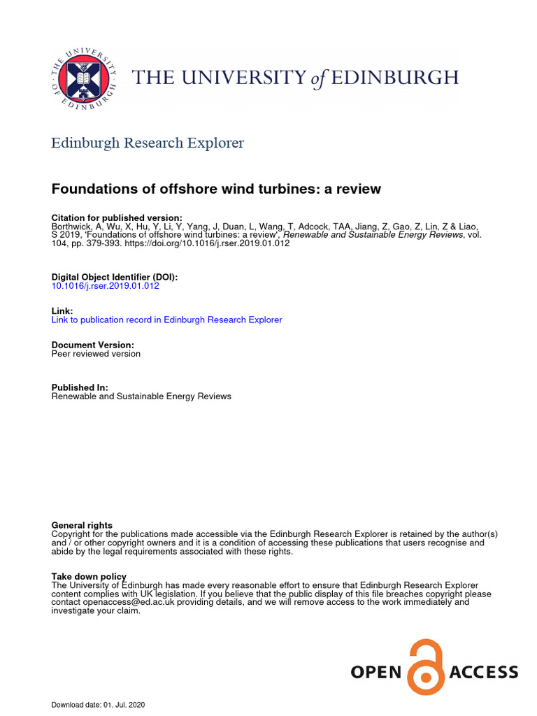 Foundations of Offshore Wind Turbines A | PDF | Deep Foundation ...
