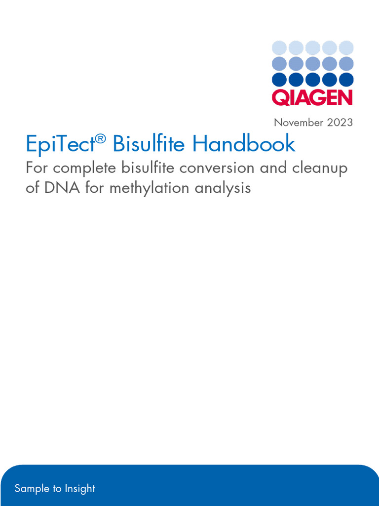 HB-0243-004 HB EpiTect Bisulfite 1123 WW | PDF | Polymerase Chain ...