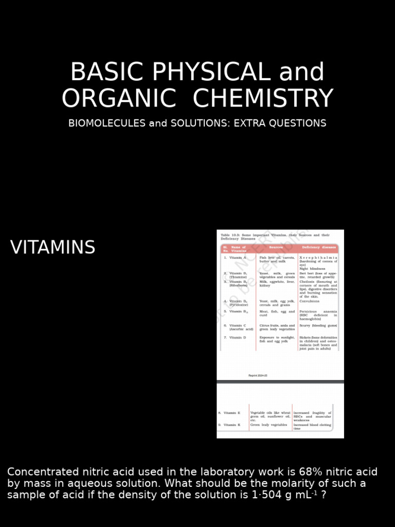 Basic Physical and Organic Chemistry - Extra Questions | PDF