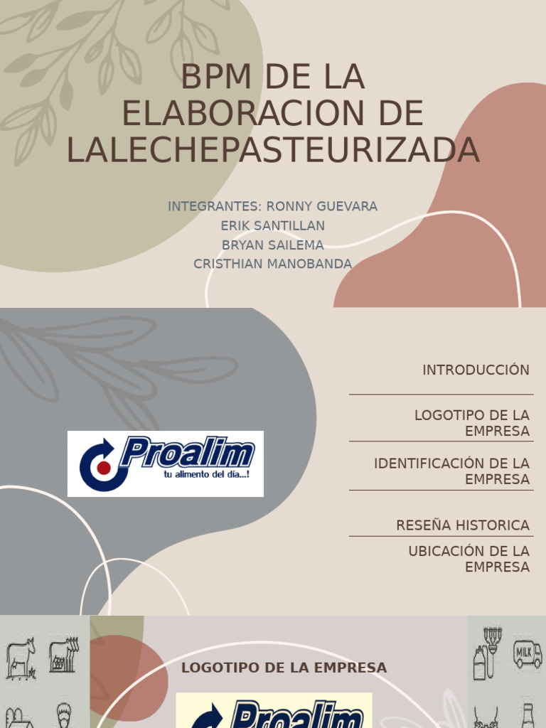 BPM en la Elaboración de Leche Pasteurizada | PDF | Leche | Acero