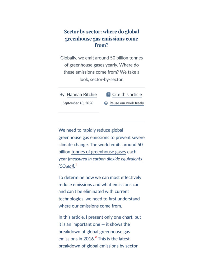 Sector by Sector - Where Do Global Greenhouse Gas Emissions Come From ...