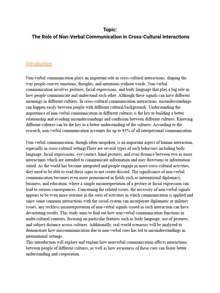 Non Verbal Com | PDF | Nonverbal Communication | Communication