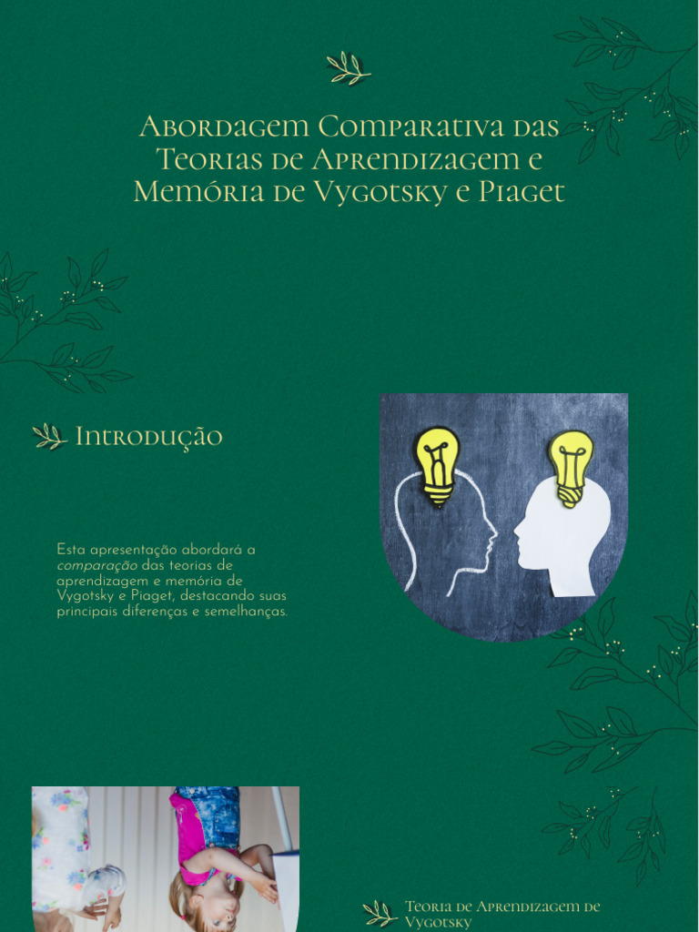 Vygotsky vs. Piaget: Teorias de Aprendizagem | PDF | Aprendizado ...
