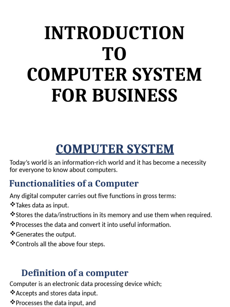 COMPUTER SYSTEM | PDF | Computer Data Storage | Automation