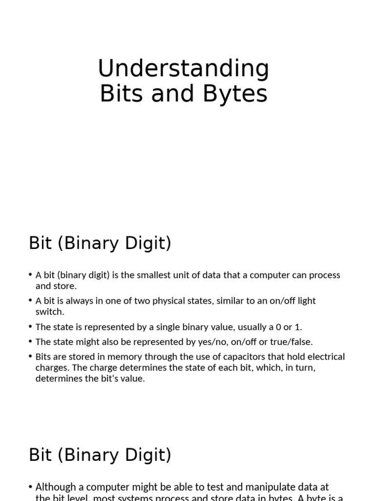 Bits and Bytes: Data Storage Basics | PDF | Computers