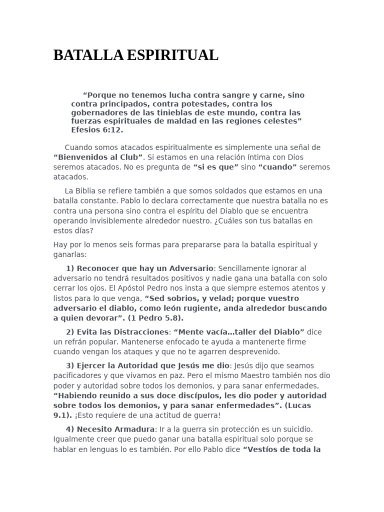 Estrategias para la Batalla Espiritual | PDF | Diablo | Jesús