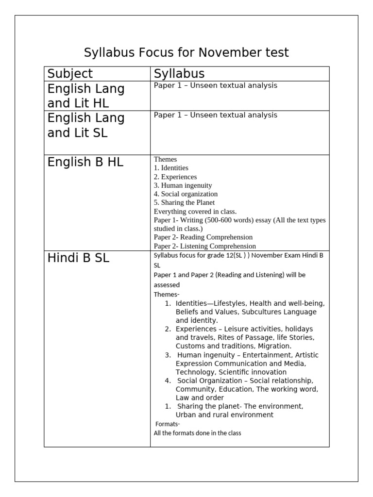 November Exam Syllabus Overview | PDF | Function (Mathematics ...