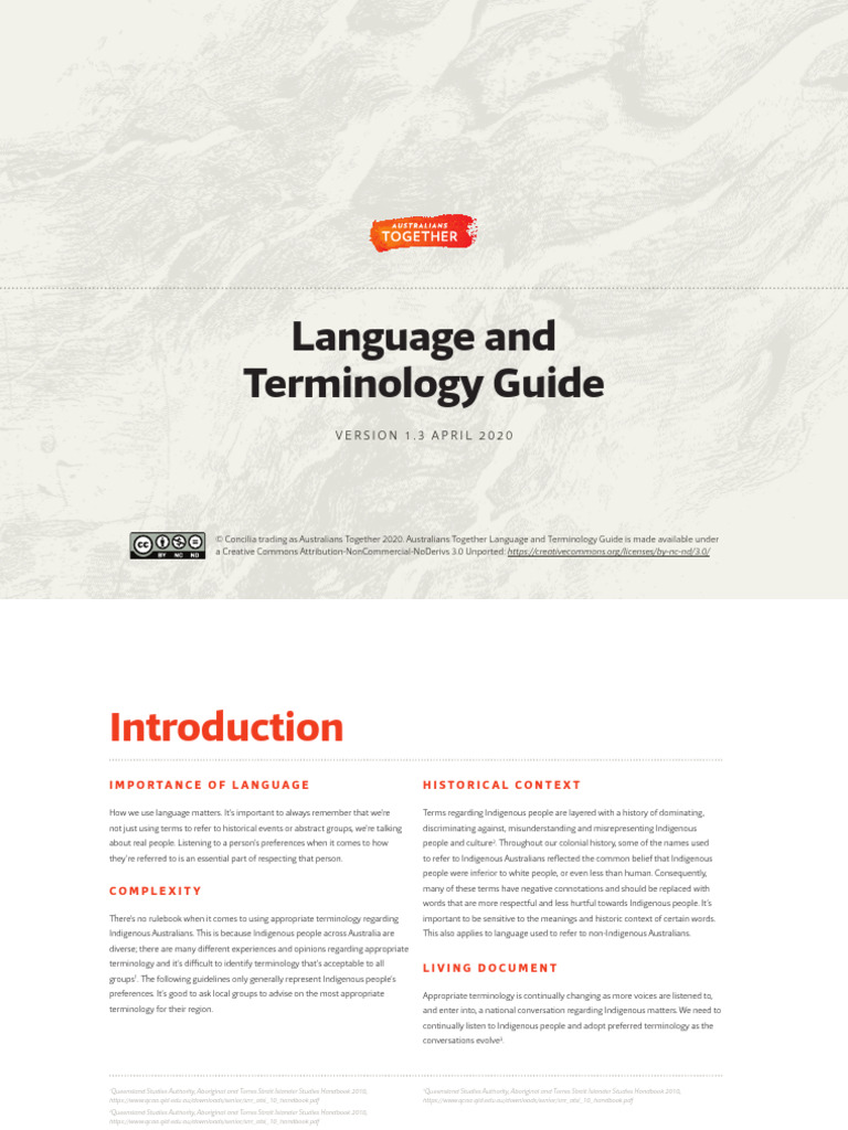 Australians Together Language Guide | PDF | Indigenous Australians ...