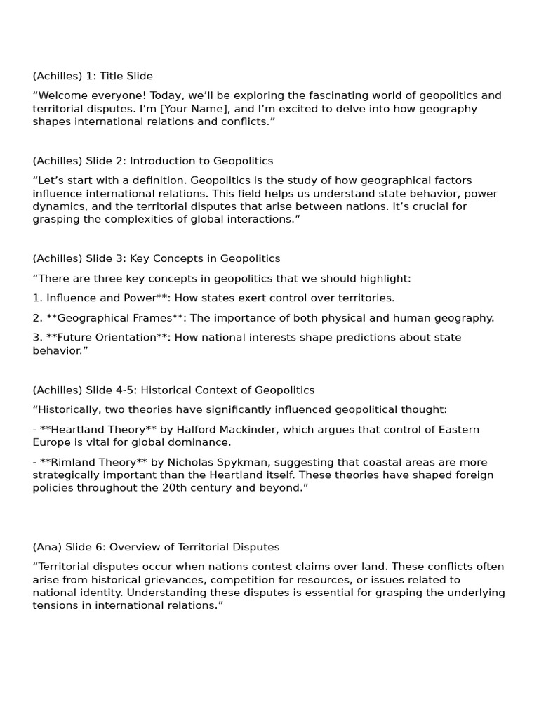 Geopolitics and Territorial Disputes | PDF | Geopolitics | Liberal Arts ...