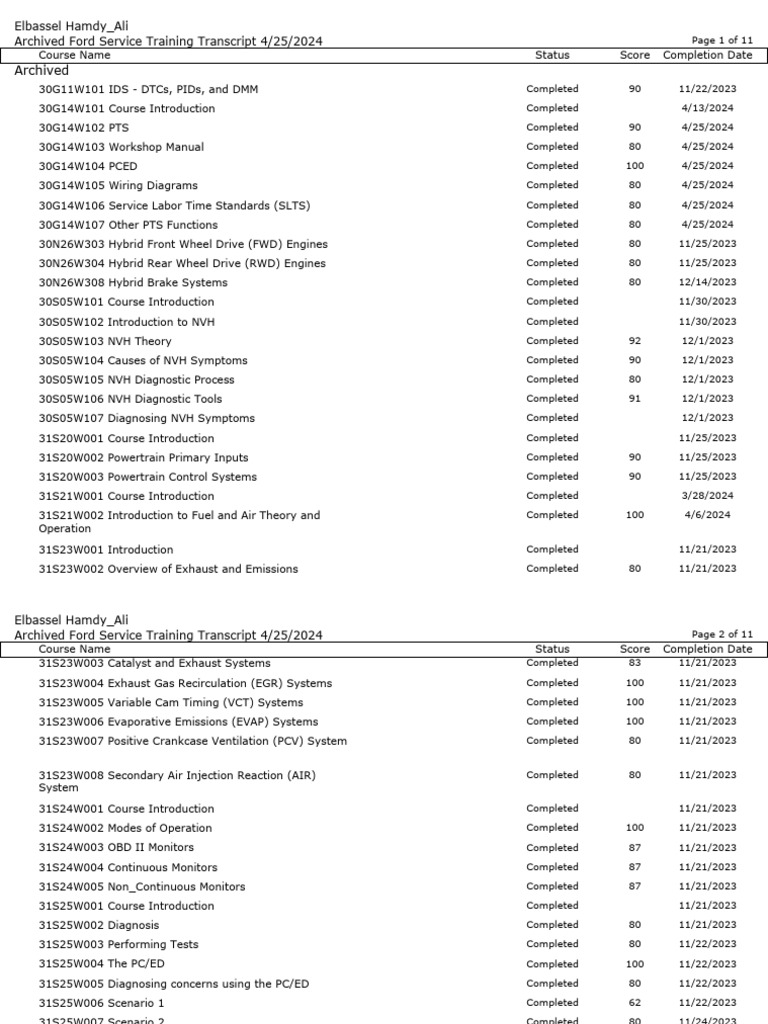 Ford Service Training Transcript Summary | PDF | Brake | Medical Diagnosis