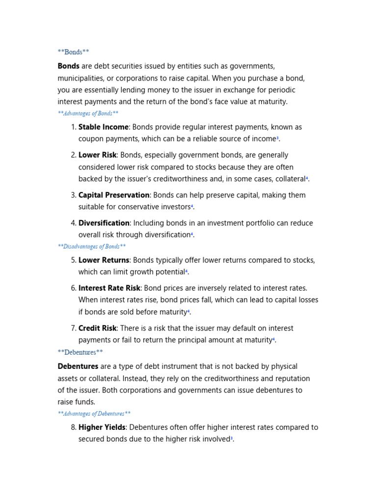 Bonds Debentures Pdf Bonds Finance Interest
