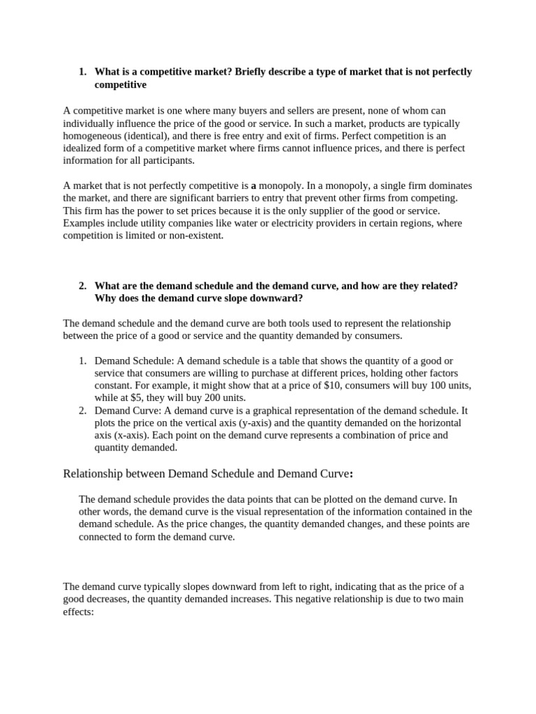 What Is A Competitive Market | PDF | Demand | Supply And Demand