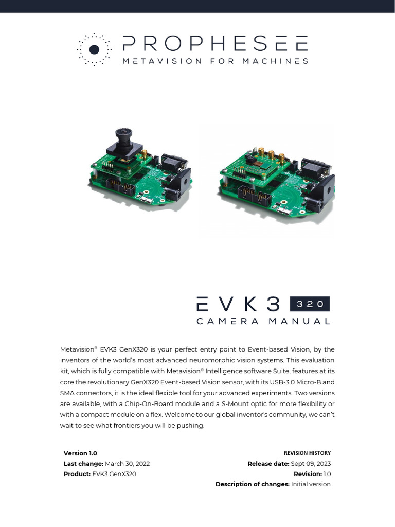 EVK3 GENX320 Prophesee Evaluation Kit Camera Manual 1 | PDF | Usb ...