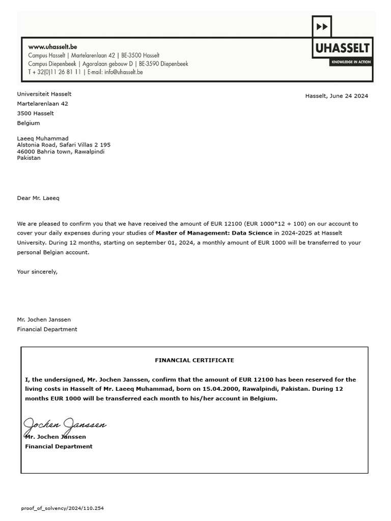 Proof - of - Solvency - Laeeq SIGNED | PDF