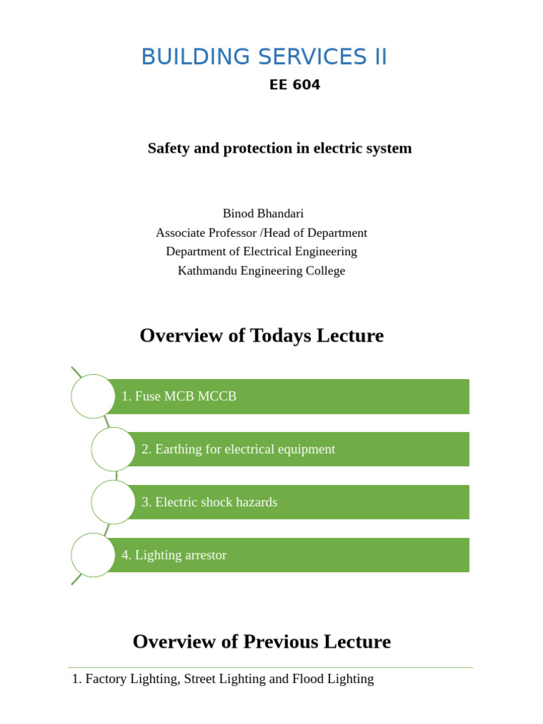 Electrical Safety Systems Overview | PDF | Fuse (Electrical) | Building ...