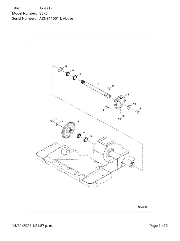 Axle Parts List for Model S570 | PDF