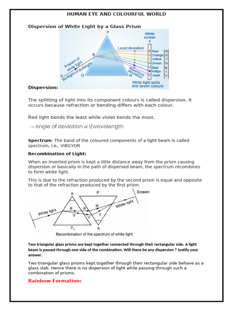 Notes For Dispersion and Atmospheric Refraction | PDF | Rainbow ...