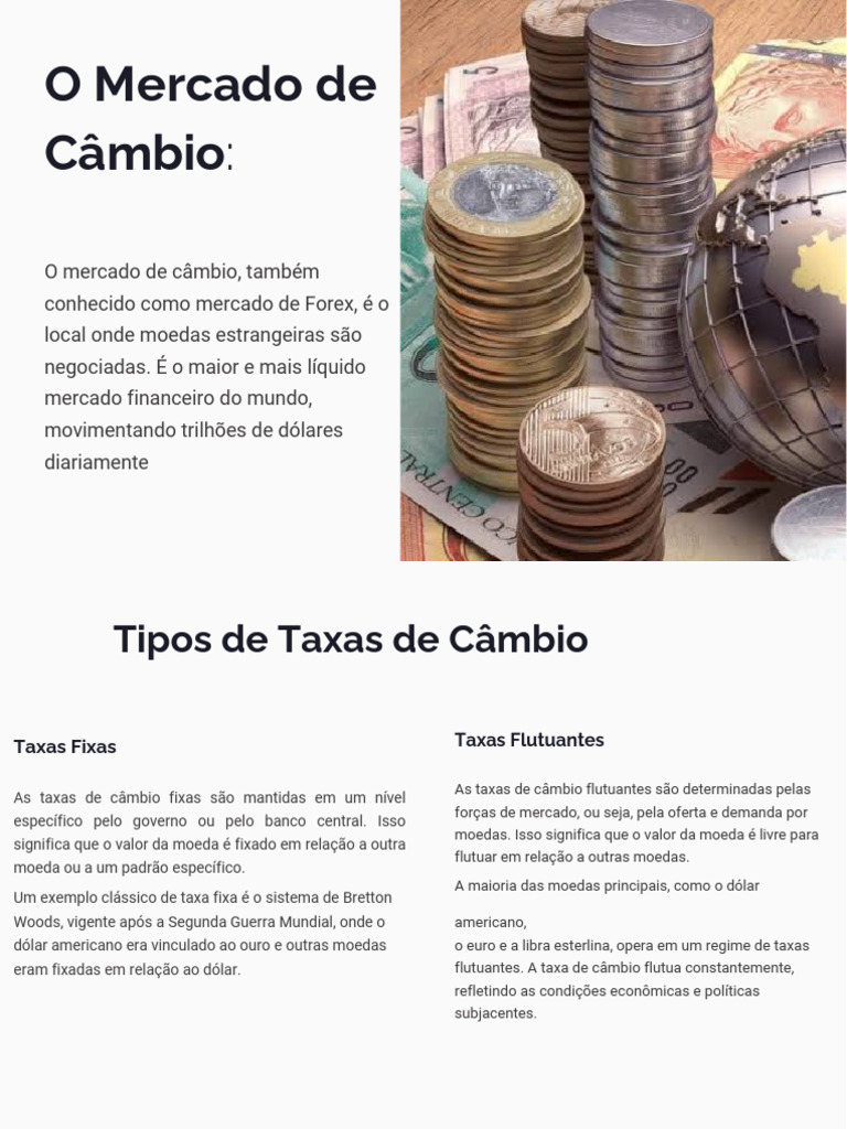 Entendendo o Mercado de Câmbio e Taxas | PDF | Taxa de câmbio | Moeda