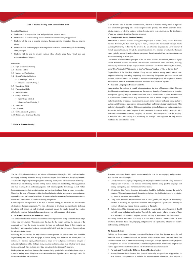 Effective Business Writing Skills | PDF | Memorandum | Negotiation