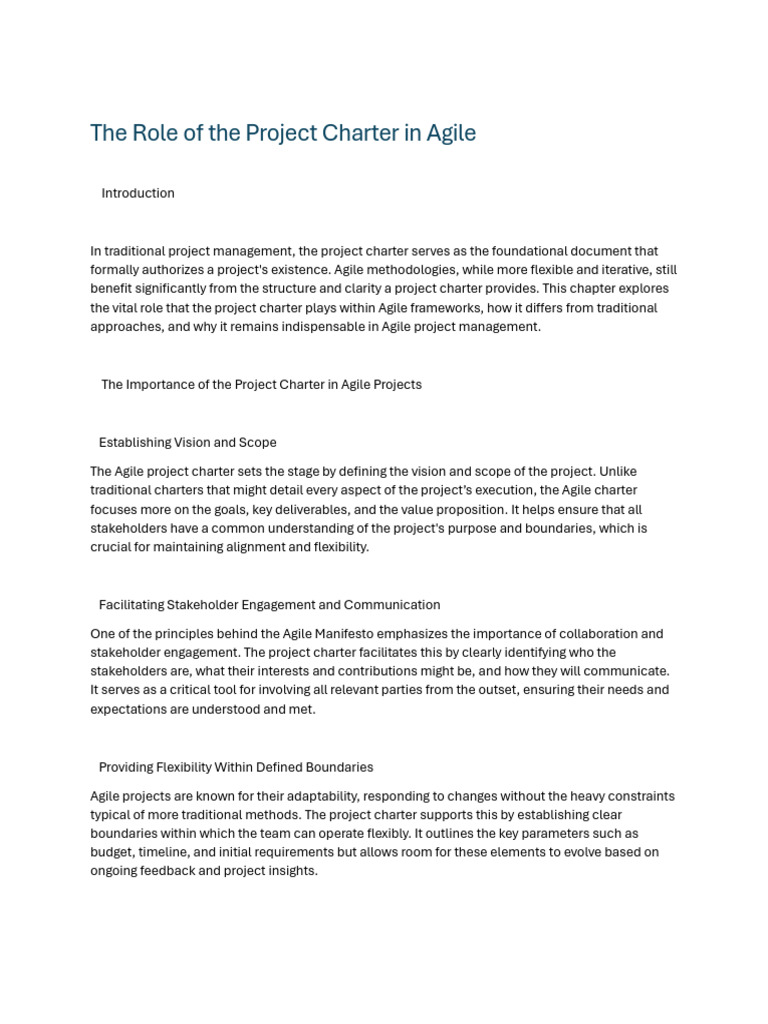 Agile project charter mk pdf agile software development project