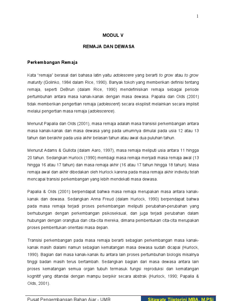Remaja Dan Dewasa Pdf