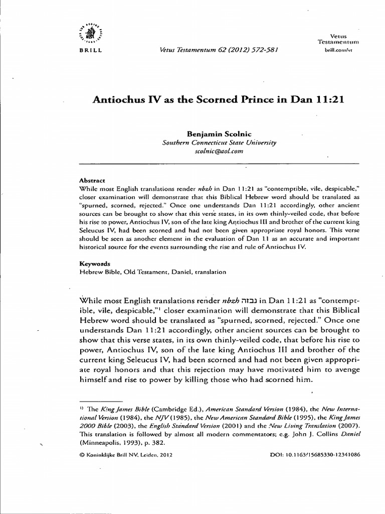 Antiochus IV As The Scorned Prince in Da | PDF