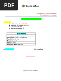 Class 2, Answer Sheet, The Little Plant