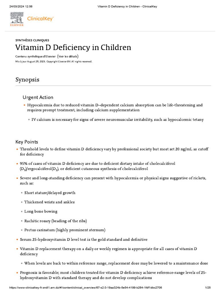 Vitamin D Deficiency in Children - ClinicalKey | PDF | Vitamin D ...
