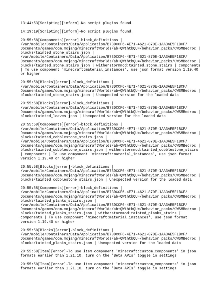 ContentLog2024 10 14 - 13 44 11 - 1 | PDF | Minecraft | Json