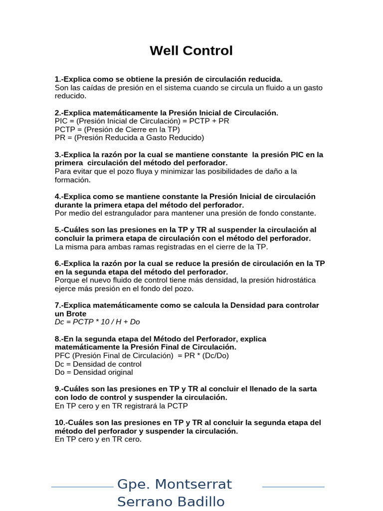 Control de Presión en Perforación de Pozos | PDF