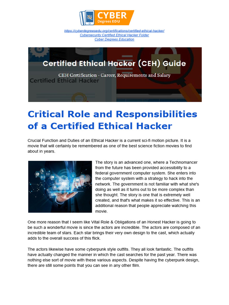 Ethical Hacker Roles and Responsibilities | PDF | Computer Security ...