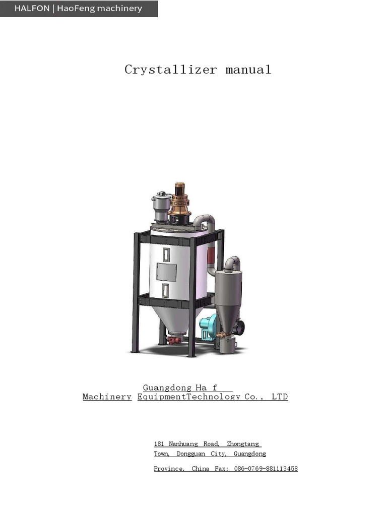 PET Crystallizer Operation Manual | PDF | Lubricant | Safety