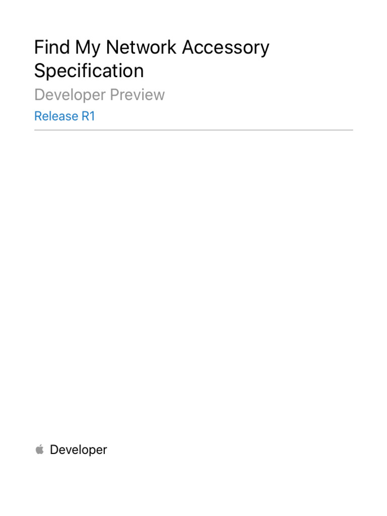 Find My Network Accessory Specs | PDF | Bluetooth | Computer Engineering