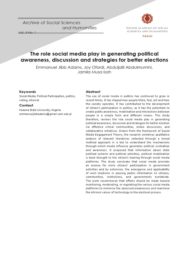 Impact of Social Media on Political Engagement | PDF | Social Media ...