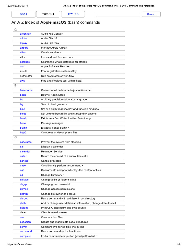 macOS Command Line A-Z Reference | PDF | Computer File | Command Line ...