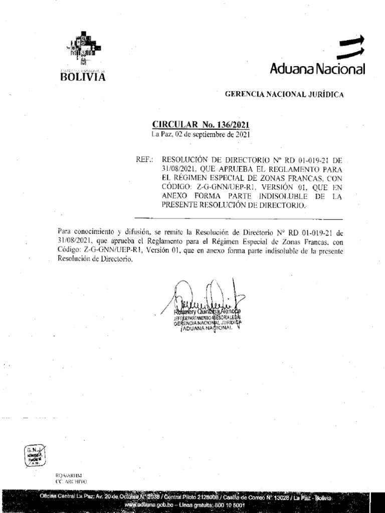 Reglamento de Zonas Francas 2021 | PDF | aduana | Regulación