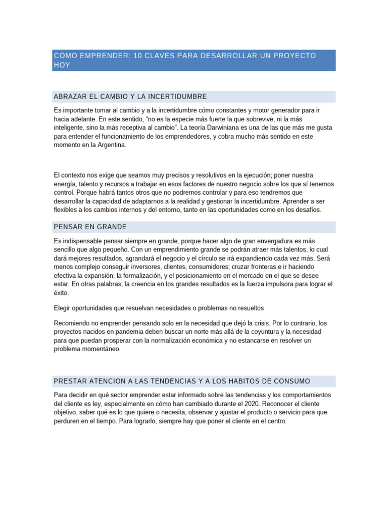 Cómo Emprender | PDF | Iniciativa empresarial | Cliente