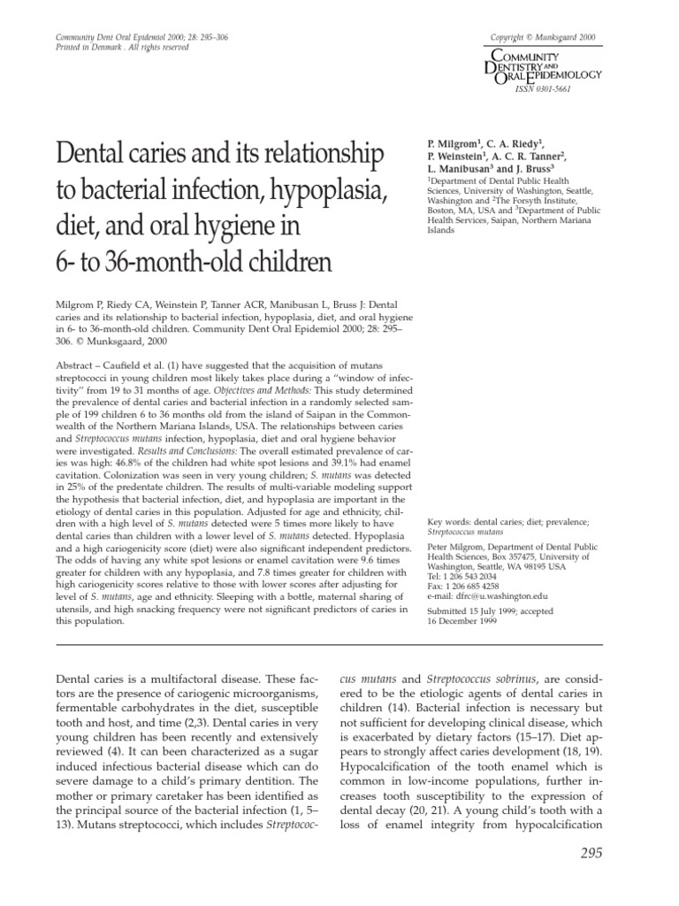 Dental Caries and Its Relationship To Ba | PDF | Human Tooth | Mouth