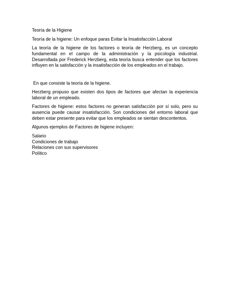 Teoría de La Higiene | PDF | Relaciones personales, crianza y ...