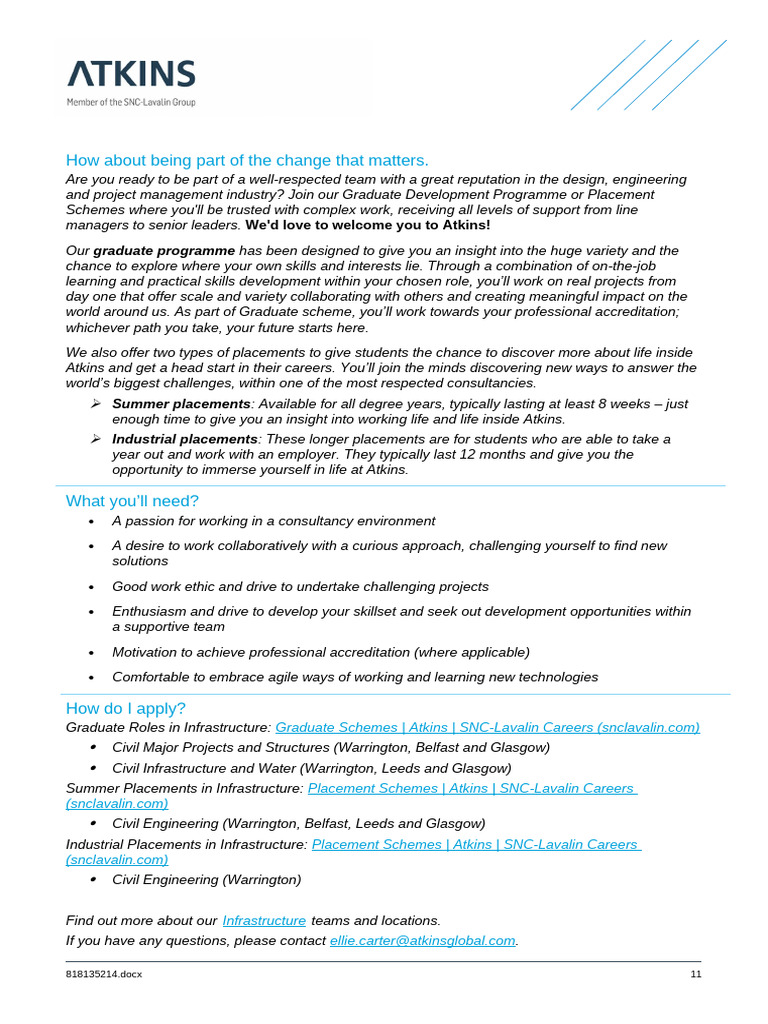 Join Atkins Graduate Programs Today | PDF