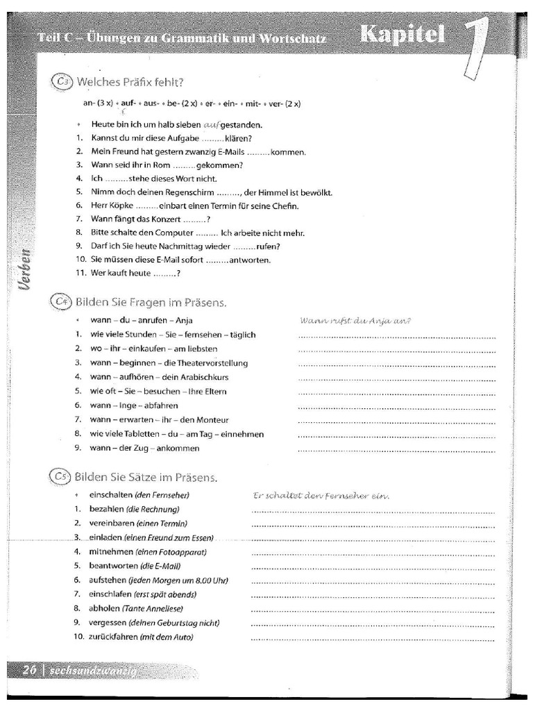 Übungen Zu Grammatik Und Wortschatz | PDF