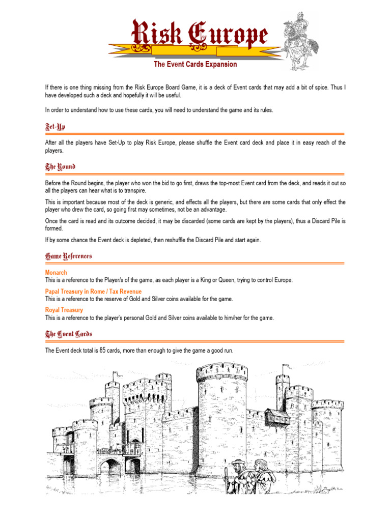 Risk Europe Event Cards Expansion | PDF | Crusades | Pope