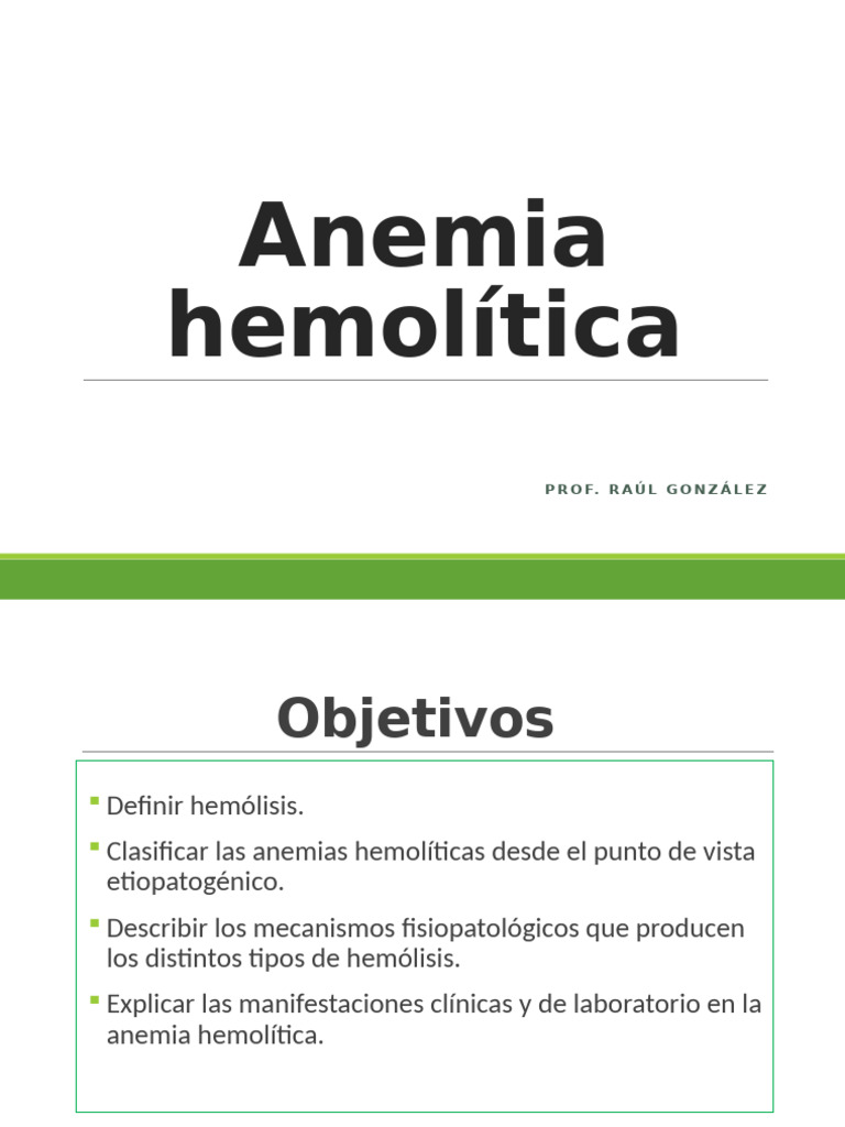 Anemia Hemolítica: Clasificación y Causas | PDF | Glóbulo rojo | Anemia