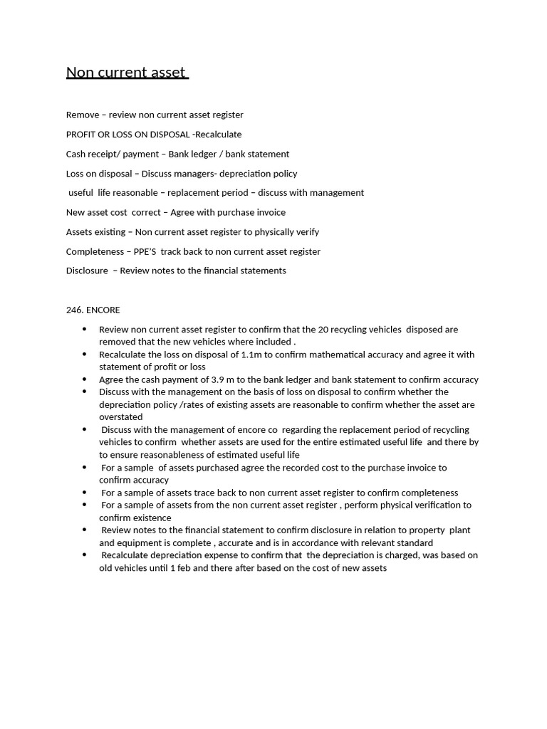 Non Current Asset | PDF | Finance & Money Management | Technology ...