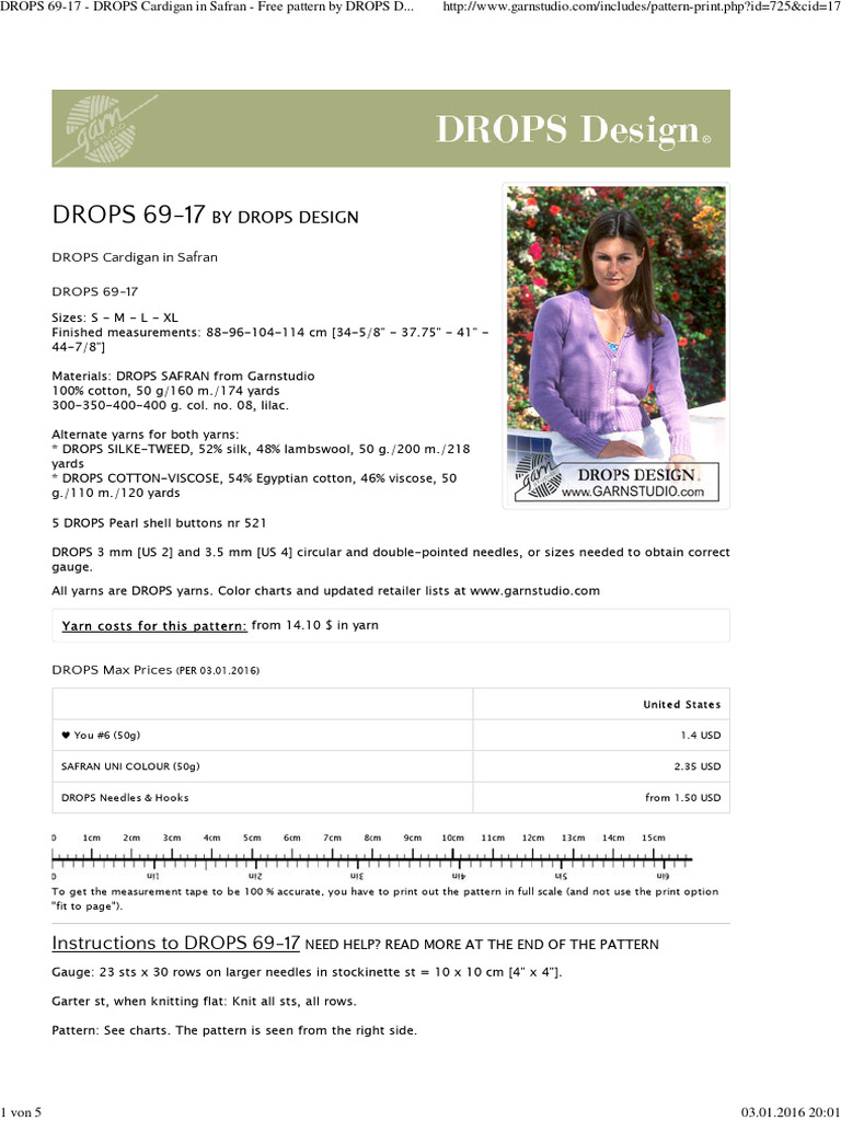 DROPS 69-17 - DROPS Cardigan in Safran - Free Pattern by DROPS Design ...